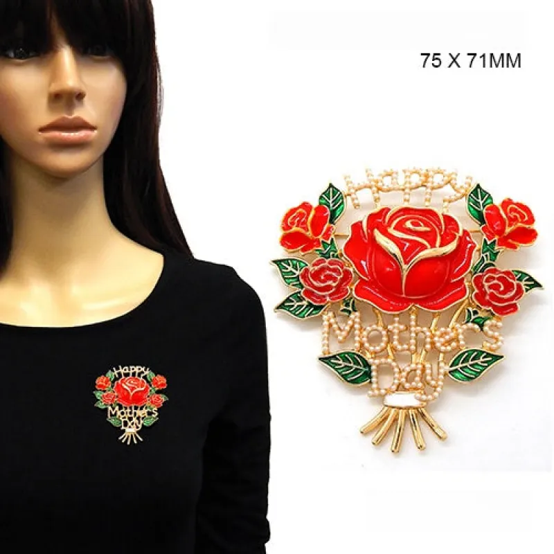 GOLD CREAM MOTHERS DAY ROSES BROOCH ( 2233 GDCRM ) sold by Oh My Jewelry