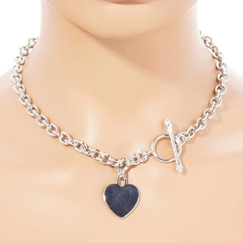 SILVER HEART NECKLACE ( 2857 R ) made by Oh My Jewelry
