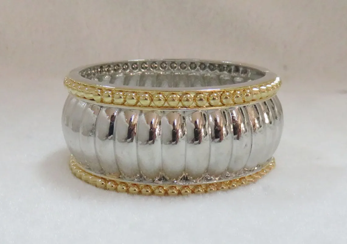 TWO TONE TEXTURED BANGLE ( 944 TT ) made by Oh My Jewelry