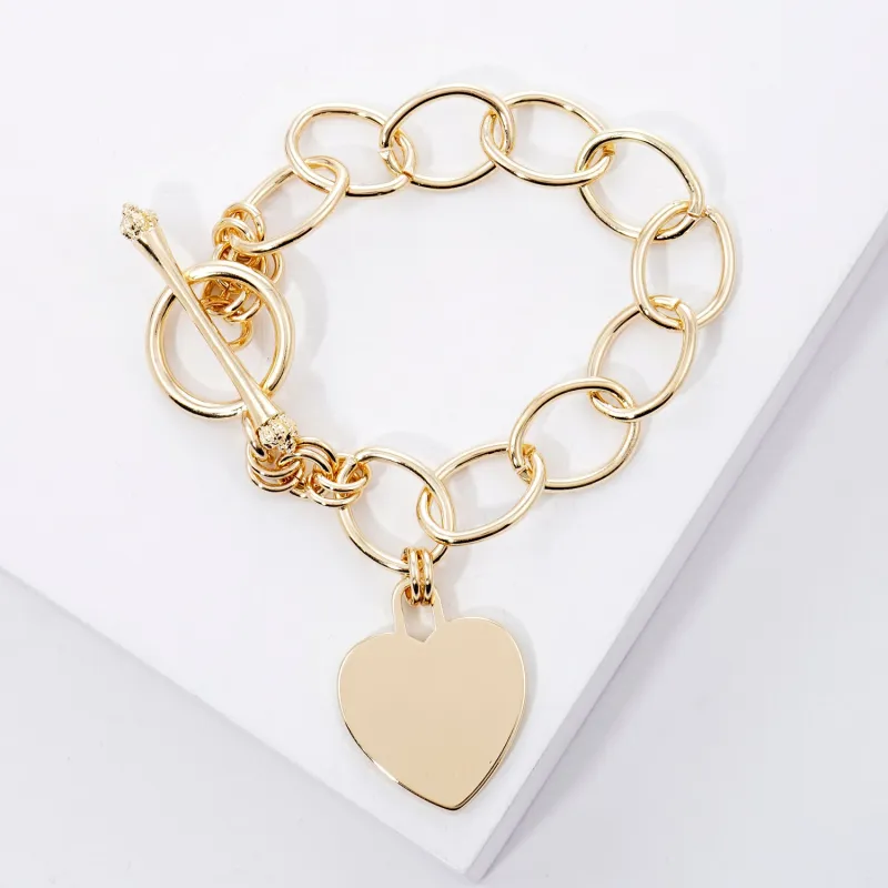 GOLD DIPPED BRACELET HEART ( 2857 G ) made by Oh My Jewelry