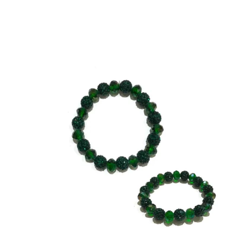 10MM RHINESTONE Green CRYSTAL BEADED STRETCH BRACELET ( 03 07 ) sold by Oh My Jewelry