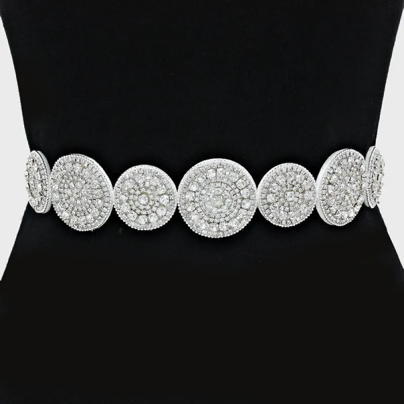 Round Crystal Handmade Wedding Belt Sash ( 1006 ) made by Oh My Jewelry