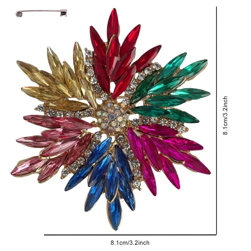 FLOWER SHAPE BROOCH MULTICOLOR ( 5849 GMU ) sold by Oh My Jewelry