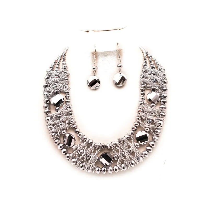SILVER NECKLACE SET ( 12775 S ) made by Oh My Jewelry