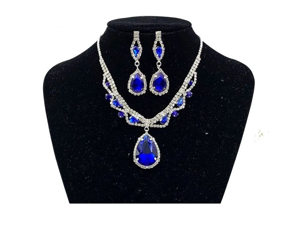 RHINESTONE CRYSTAL NECKLACE SET ( 0274 1S ) made by Oh My Jewelry