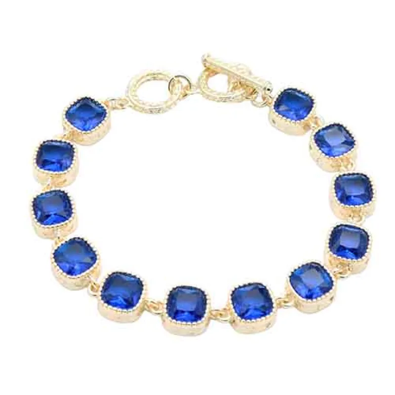 GOLD BLUE BRACELET ( 8007 BL ) made by Oh My Jewelry