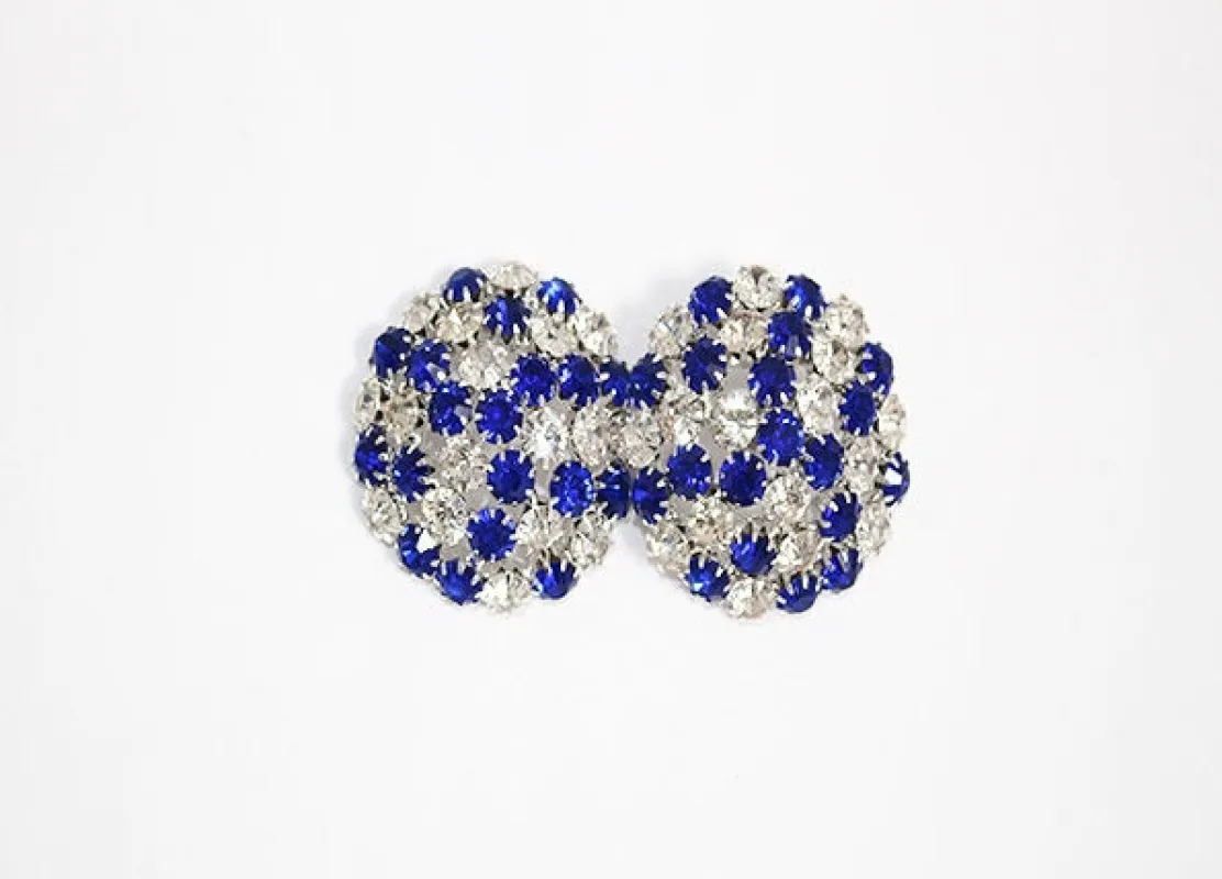 SILVER CLEAR BLUE CLIP ON EARRINGS ( 1858 SSA ) made by Oh My Jewelry