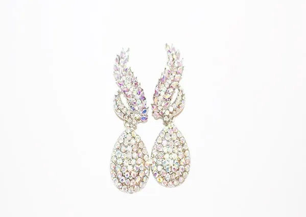 SILVER AB CRYSTAL EARRINGS ( 1896 SAB ) sold by Oh My Jewelry