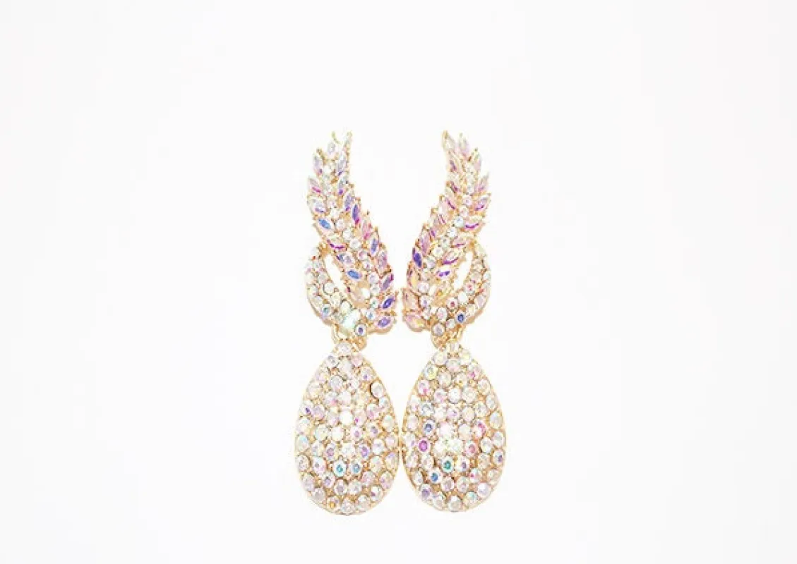 GOLD AB CRYSTAL EARRINGS ( 1896 GAB ) made by Oh My Jewelry