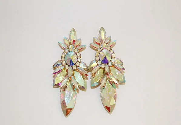 GOLD AB CRYSTAL EARRINGS ( 1755 BKGAB ) sold by Oh My Jewelry