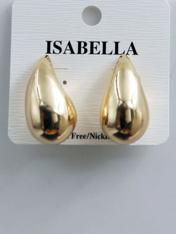 GOLD TEAR DROP EARRINGS ( 233475 G ) made by Oh My Jewelry