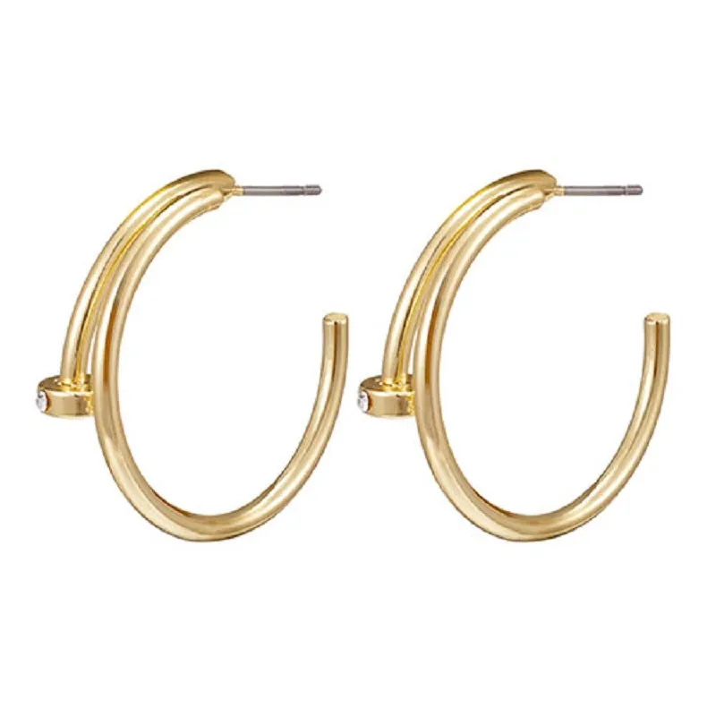 1" GOLD HOOP EARRINGS ( 9624 G ) made by Oh My Jewelry
