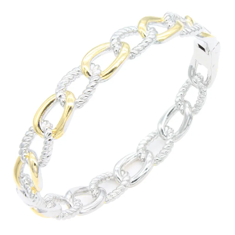 SILVER GOLD BANGLE ( 310 2T ) made by Oh My Jewelry