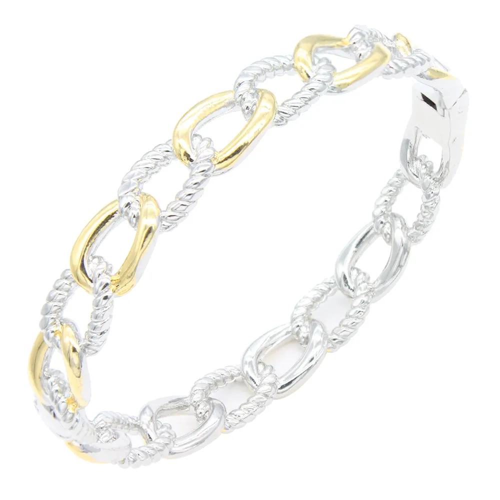 SILVER GOLD BANGLE ( 310 2T ) sold by Oh My Jewelry