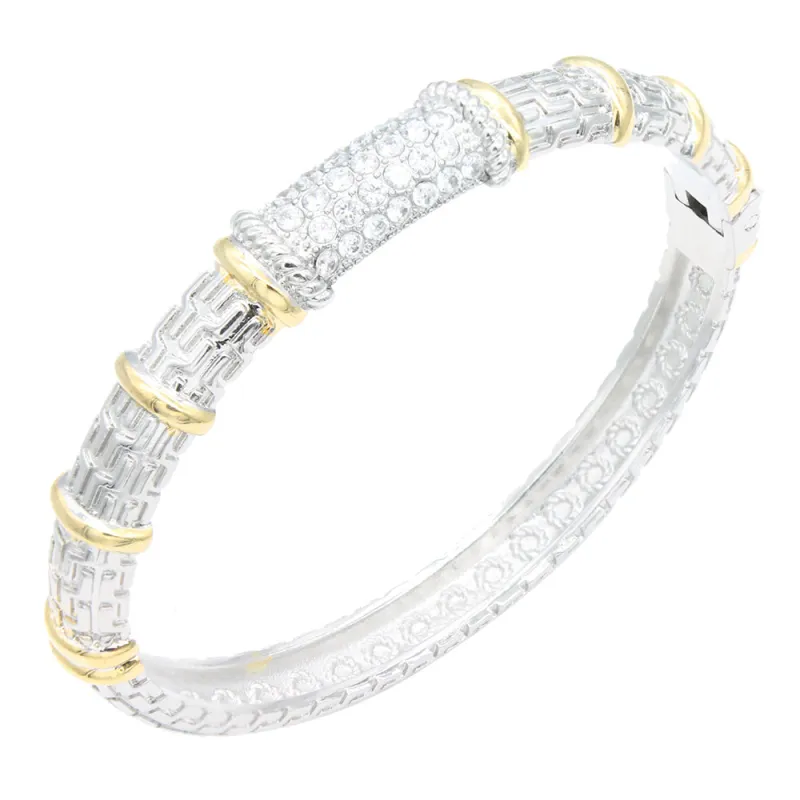 SILVER GOLD BANGLE ( 308 2T ) made by Oh My Jewelry