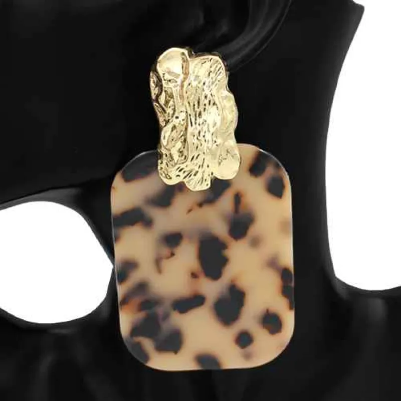 FASHION EARRINGS ANIMAL PRINT ( 2933 GDBELEO ) made by Oh My Jewelry