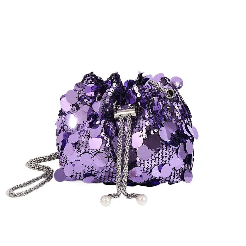 PURPLE SEQUIN PURSE ( 0146 PU ) made by Oh My Jewelry