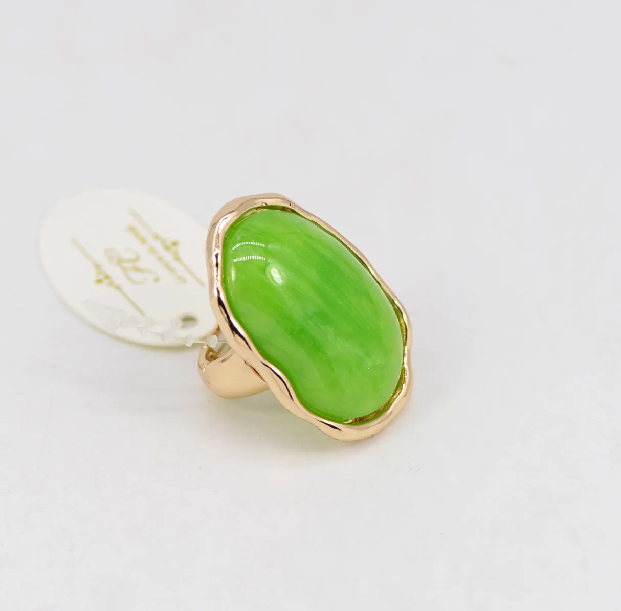 GOLD LIME GREEN STRETCH RING ( 1023 GLLIM ) sold by Oh My Jewelry