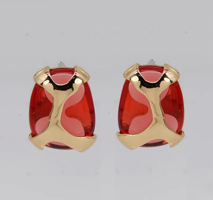GOLD RED EARRINGS ( 6643 GLRED ) sold by Oh My Jewelry