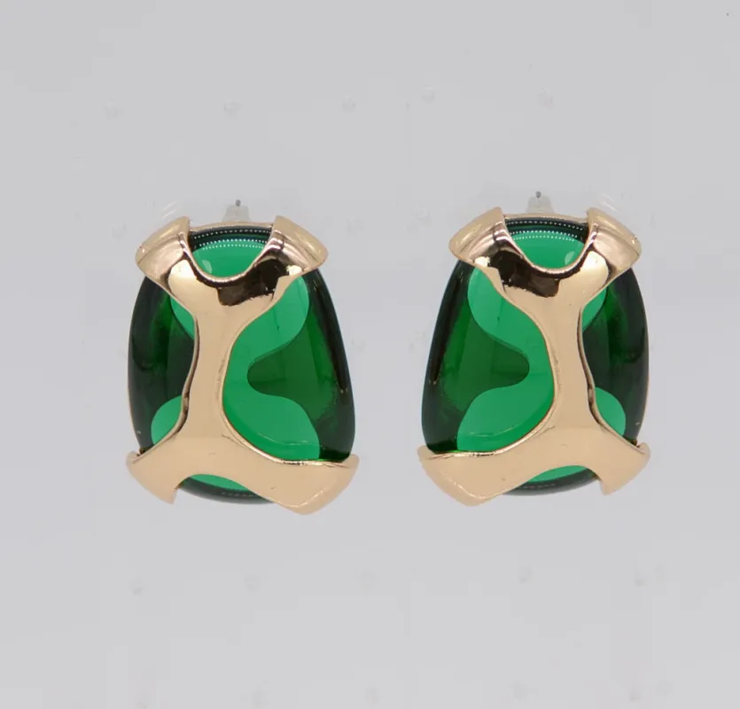 GOLD GREEN EARRINGS ( 6643 GLGRN ) sold by Oh My Jewelry