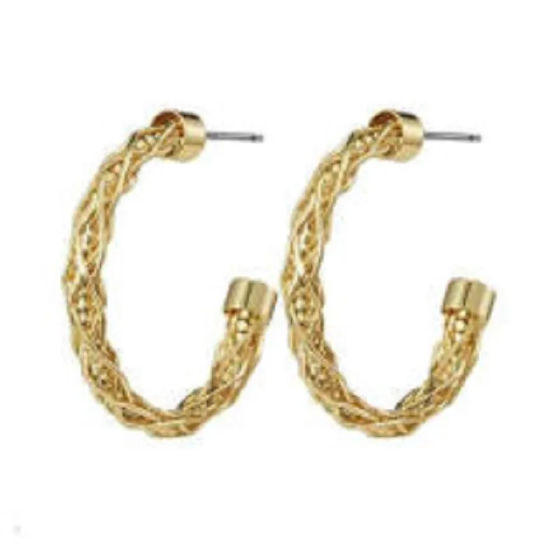 14K GOLD PLATED HOOP EARRINGS ( 9238 G ) made by Oh My Jewelry