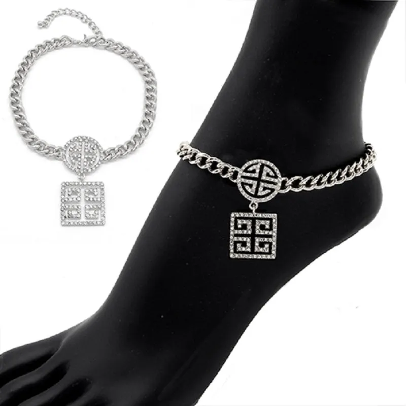 Silver Anklet Clear Stones ( 2033 RDCLR ) sold by Oh My Jewelry