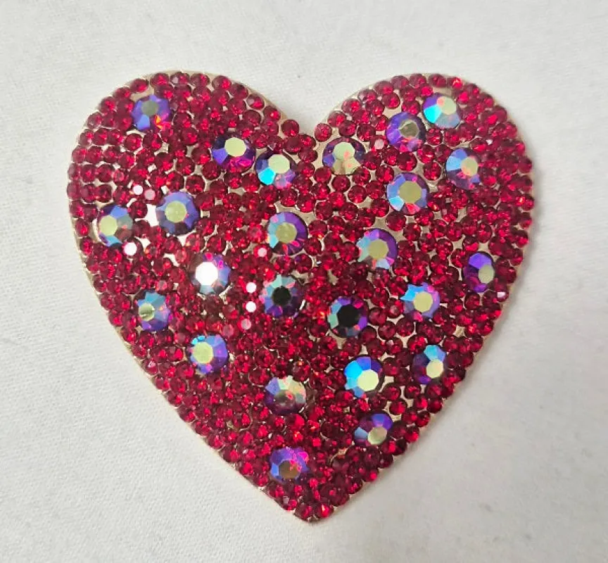 GOLD RED HEART BROOCH ( 10035 GRD ) made by Oh My Jewelry