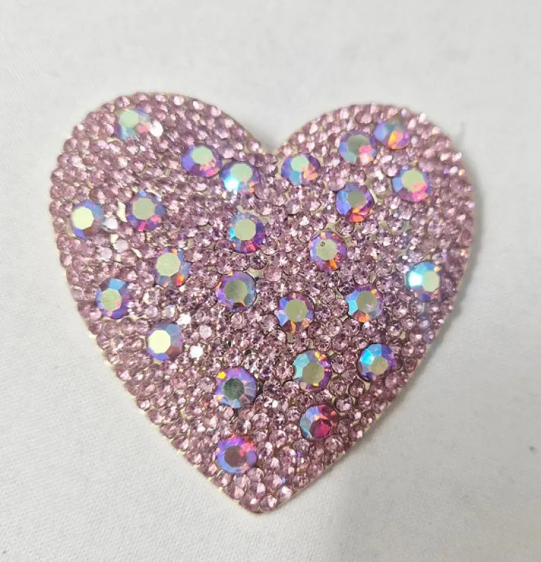 GOLD AB HEART BROOCH ( 10035 GPK ) made by Oh My Jewelry