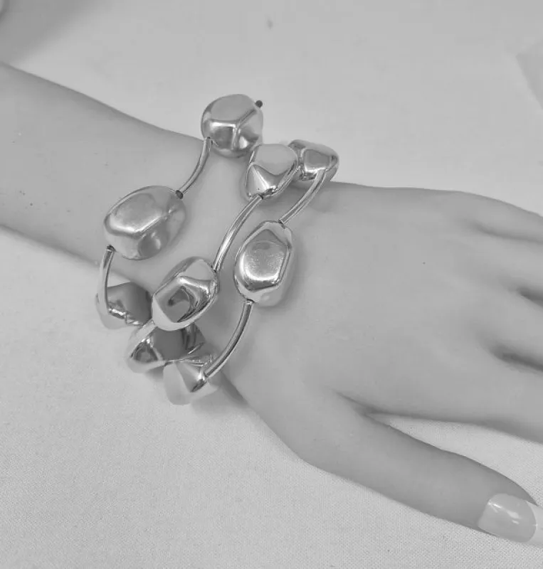 SILVER STRETCH BRACELETS ( 20062 R ) made by Oh My Jewelry