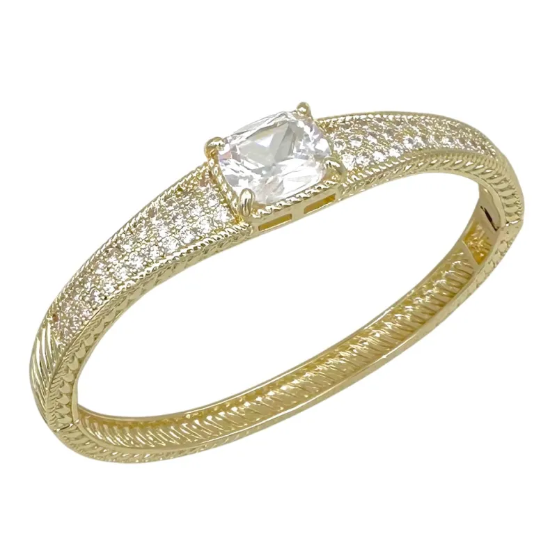 GOLD BANGLE CLEAR STONE ( 1753 BGC ) made by Oh My Jewelry