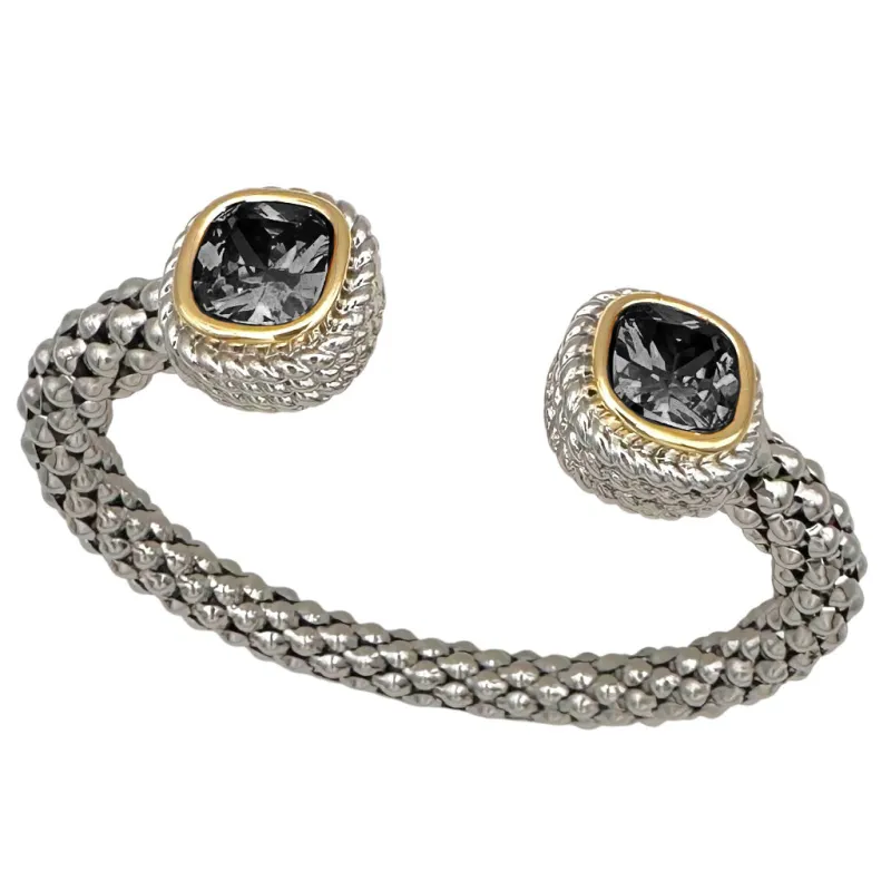 SILVER GOLD BLACK CUFF BANGLE ( 1375 BJ ) made by Oh My Jewelry