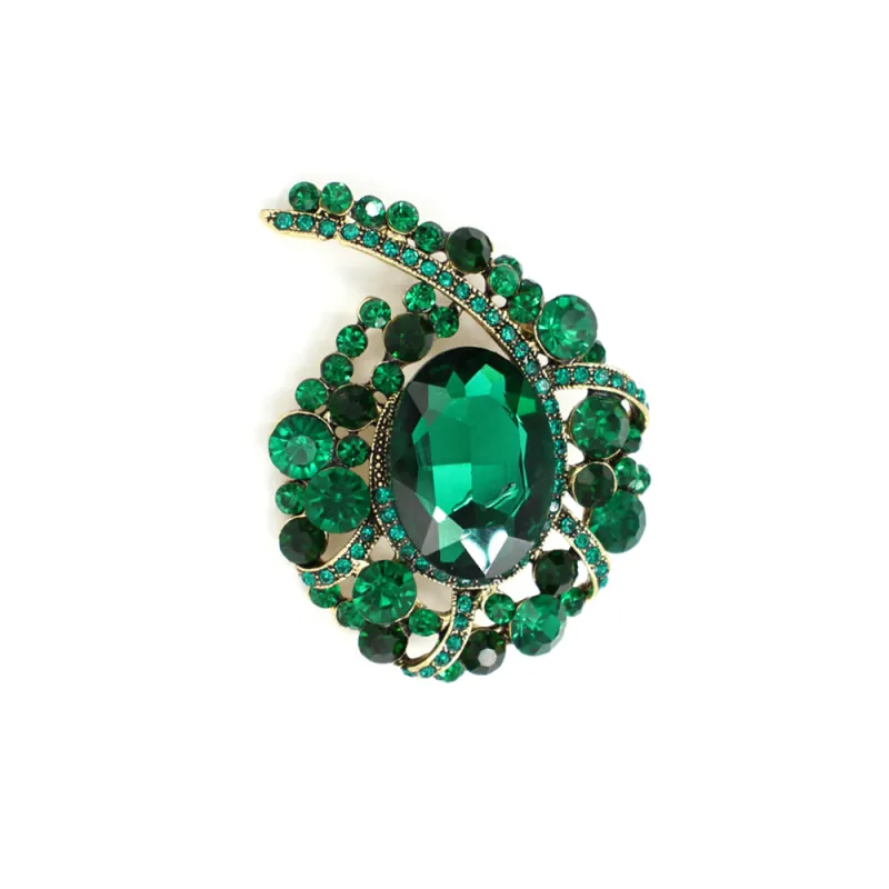 EMERALD GREEN BROOCH ( 2003 EMR ) made by Oh My Jewelry