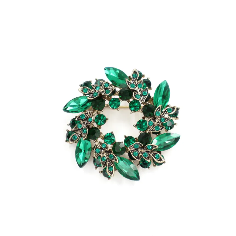 EMERALD GREEN BROOCH ( 2002 EMR ) made by Oh My Jewelry