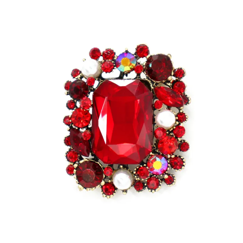RED STONES BROOCH ( 2001 LSM ) made by Oh My Jewelry