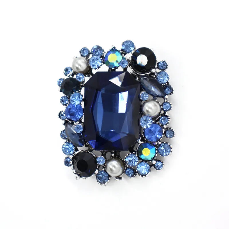 BLUE STONES BROOCH ( 2001 BL ) sold by Oh My Jewelry