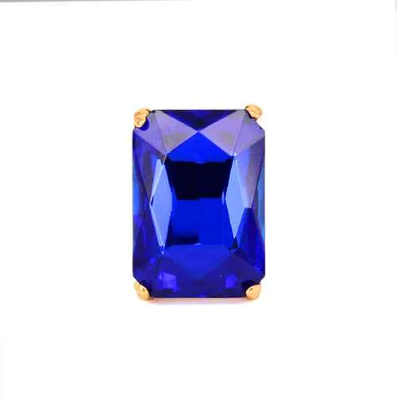 GOLD BLUE SQUARE STRETCH RING ( 2003 GDSAP ) made by Oh My Jewelry