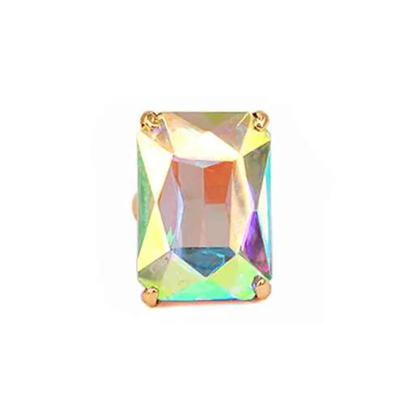 GOLD AB SQUARE STRETCH RING ( 2003 GDAB ) made by Oh My Jewelry