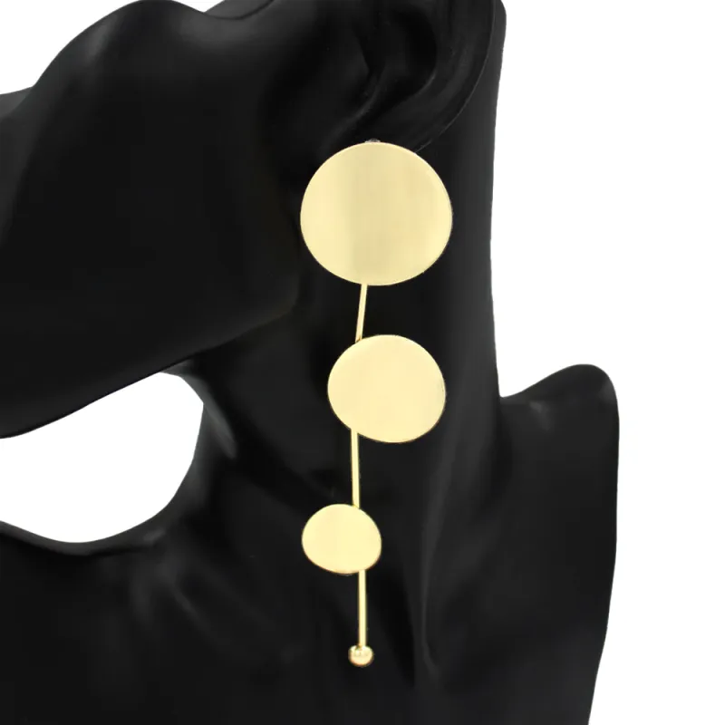 GOLD FASHION EARRINGS ( 1066 GD ) made by Oh My Jewelry