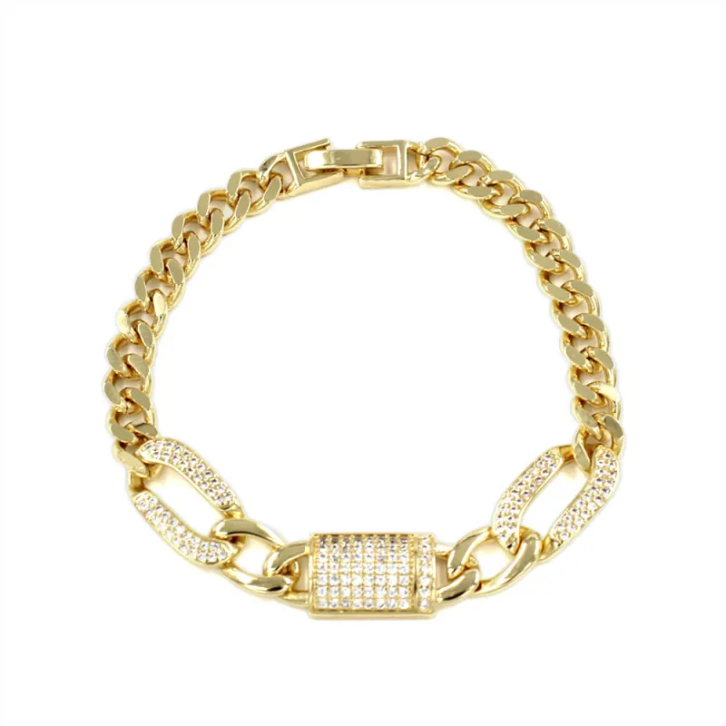 GOLD BRACELET CLEAR STONES ( 2289 GD ) made by Oh My Jewelry