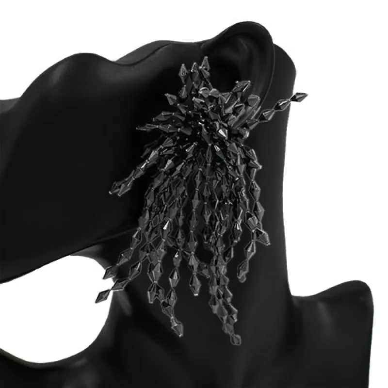 BLACK EARRINGS ( 2872 BK ) made by Oh My Jewelry