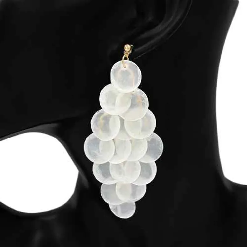 CHANDELIER EARRINGS DISC ( 2850 IV ) made by Oh My Jewelry