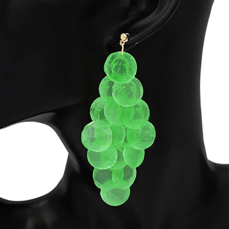 CHANDELIER EARRINGS DISC ( 2850 GN ) made by Oh My Jewelry