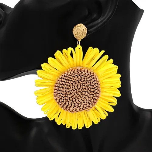 LARGE SUNFLOWER EARRINGS ( 2778 YW ) sold by Oh My Jewelry