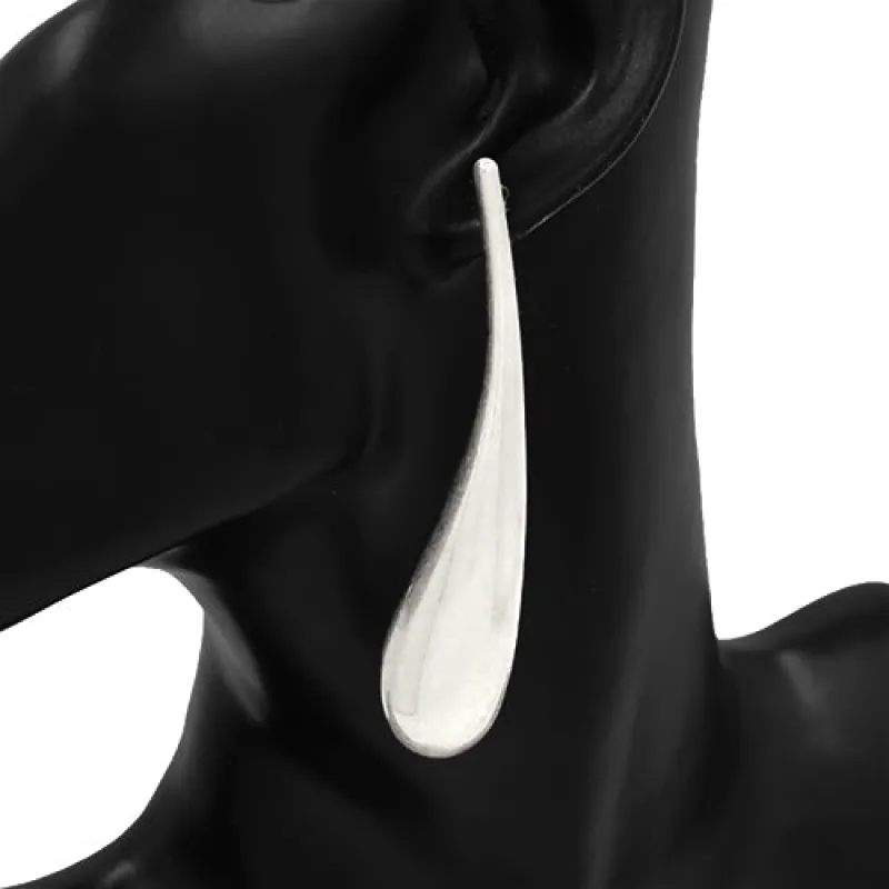 SILVER TEARDROP SHAPE EARRINGS ( 2722 SV ) made by Oh My Jewelry