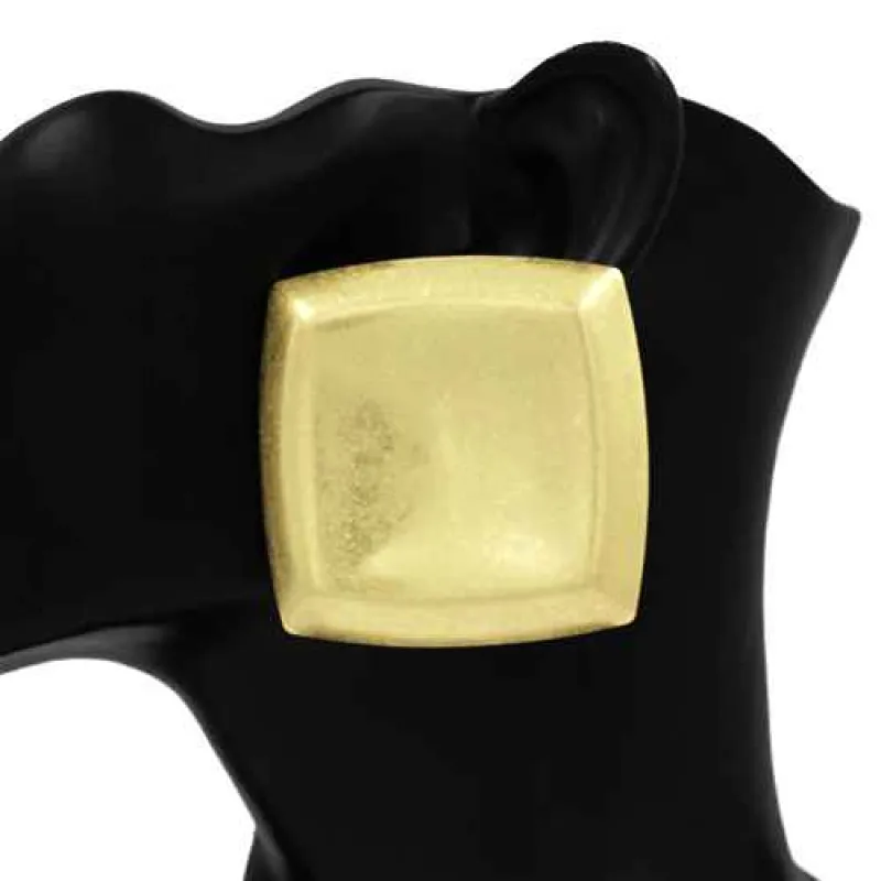 GOLD SQUARE EARRINGS ( 2719 GD ) made by Oh My Jewelry