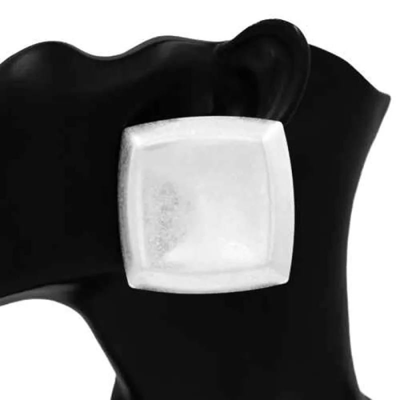 SILVER SQUARE EARRINGS ( 2719 SV ) made by Oh My Jewelry
