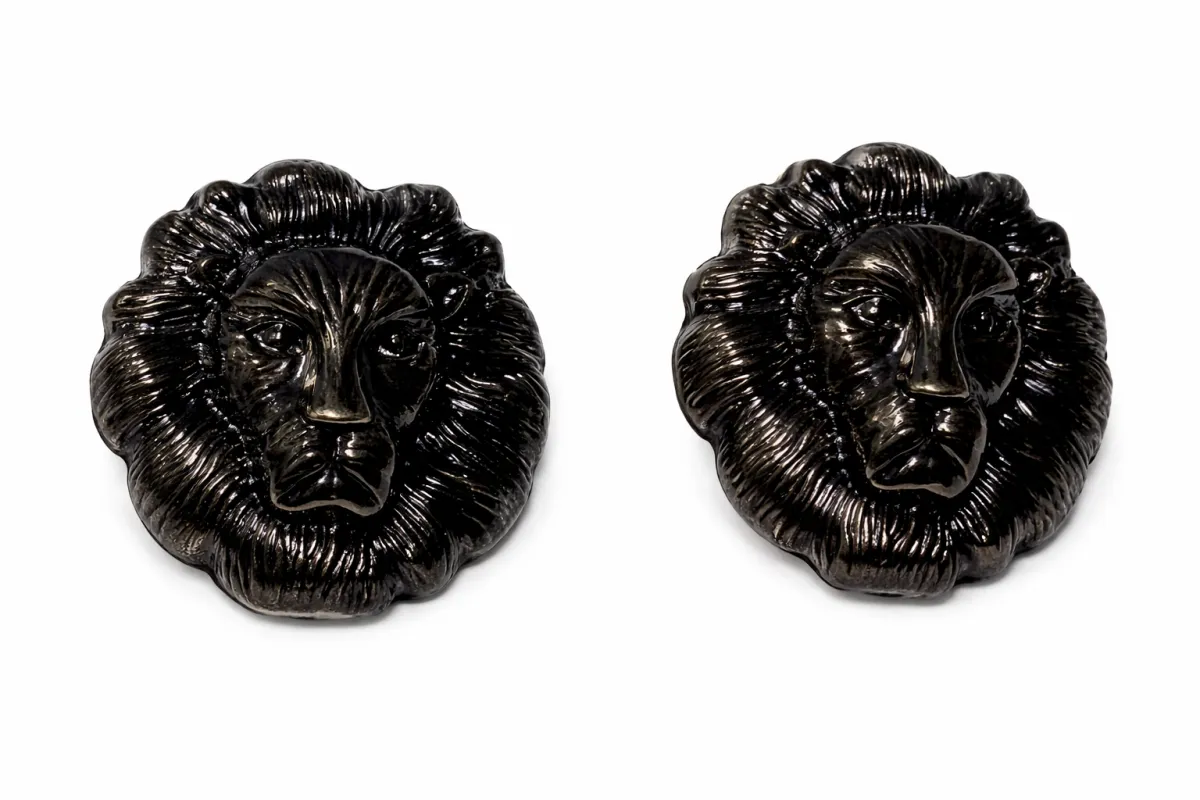 BLACK LION HEAD EARRINGS ( 0125 CHO ) made by Oh My Jewelry