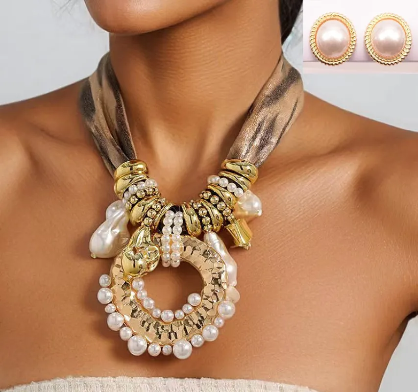 GOLD NECKLACE SET ( 1605 G ) made by Oh My Jewelry