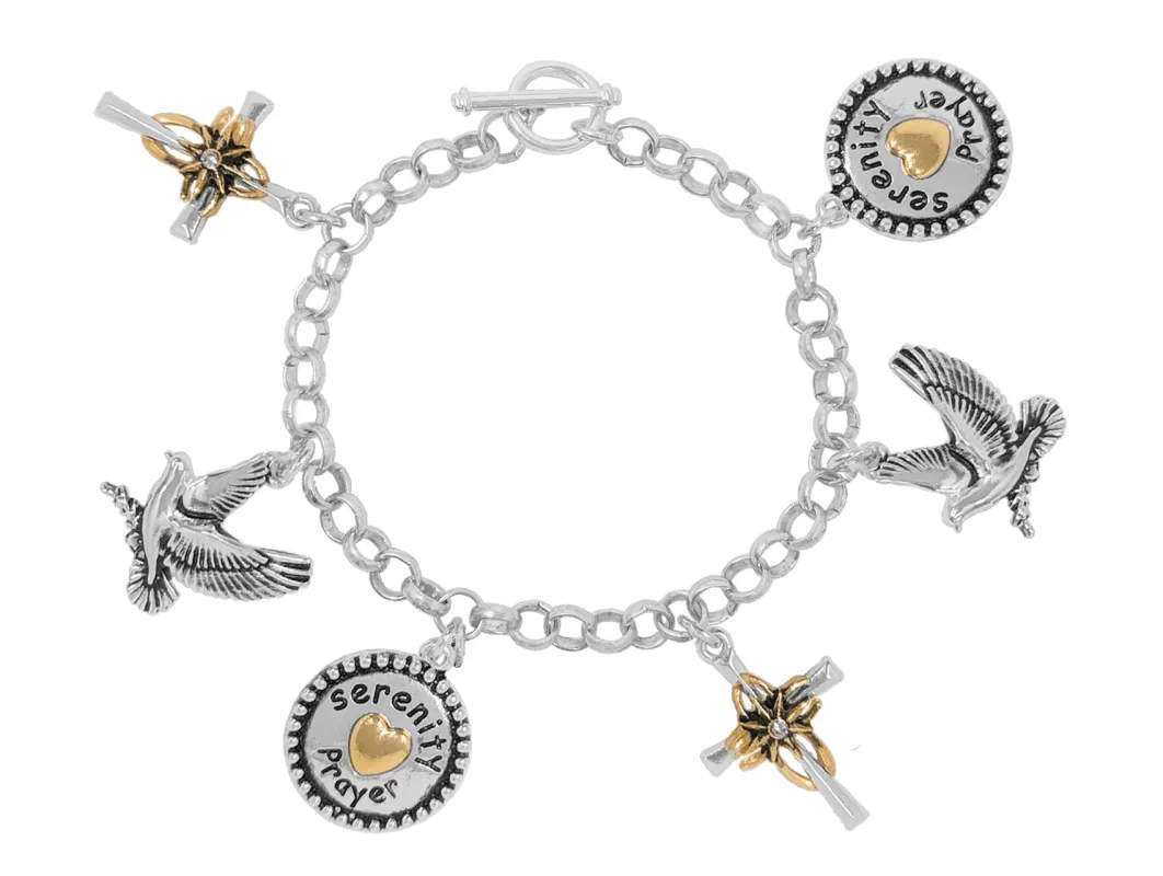 SILVER SERENITY PRAYER CHARM BRACELET ( 03689 TTCR ) sold by Oh My Jewelry