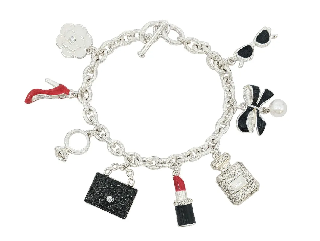 SILVER MULTI CHARM BRACELET ( 03510 SMX ) made by Oh My Jewelry